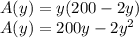 A(y)=y(200-2y)\\A(y)=200y-2y^2