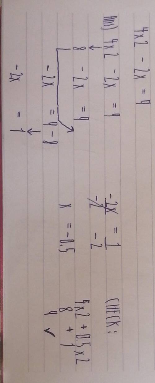 Solve the quadratic equation 4x2 – 2x = 9 using the quadratic formula