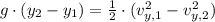 g \cdot (y_{2}-y_{1}) = \frac{1}{2}\cdot (v_{y,1}^{2}-v_{y,2}^{2})