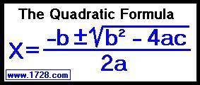 Use the quadratic formula to find the exact solutions of x2 − 5x − 2 = 0. x equals negative b plus o