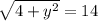 \sqrt{4 + y^2} = 14