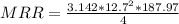 MRR = \frac{3.142*12.7^{2}*187.97}{4}