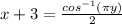 x+3 = \frac{cos^{-1}(\pi y)}{2}