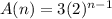 A(n) = 3(2) ^{n - 1}