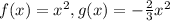 f(x) = x^2 , g(x)= -\frac{2}{3}x^2