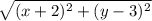 \sqrt{(x +2)^2+(y-3)^2}