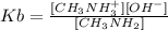 Kb=\frac{[CH_3NH_3^+][OH^-]}{[CH_3NH_2]}