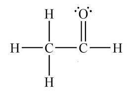 Draw the Lewis structure of acetaldehyde (CH₃CHO) and then choose the appropriate pair of molecular