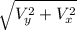 \sqrt{V^{2} _{y}+V^{2} _{x}  }
