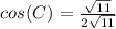 cos(C) = \frac{\sqrt{11}}{2\sqrt{11}}