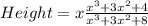 Height = x  \frac{x^3+3x^2+4}{x^3+3x^2+8}