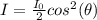 I = \frac{I_{0}}{2}cos^{2}(\theta)