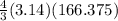 \frac{4}{3} (3.14)(166.375)