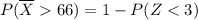 P(\overline X  66) = 1- P ( Z