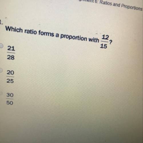Which ratio forms a proportion 12/15