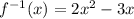 f^{-1}(x) = 2x^2 - 3x