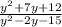 \frac{ {y}^{2}  + 7y + 12}{ {y}^{2} - 2y - 15 }