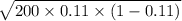 \sqrt{200 \times 0.11 \times (1-0.11)}