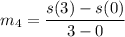 m_4=\dfrac{s(3)-s(0)}{3-0}