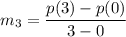 m_3=\dfrac{p(3)-p(0)}{3-0}