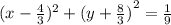(x -  \frac{4}{3} )^{2}  +  {(y  +  \frac{8}{3}) }^{2}  =   \frac{1}{9}