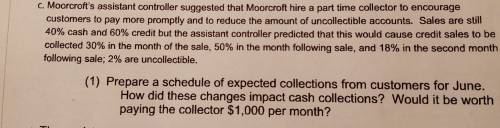 Moorcroft’s assistant controller suggested that Moorcroft hire a part time collector to encourage cu