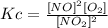 Kc=\frac{[NO]^2[O_2]}{[NO_2]^2}