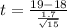 t =  \frac{ 19  - 18}{ \frac{1.7}{ \sqrt{15} } }