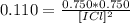 0.110=\frac{0.750*0.750}{[ICl]^{2} }