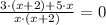 \frac{3\cdot (x+2)+5\cdot x}{x\cdot (x+2)} = 0