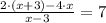 \frac{2\cdot (x+3)-4\cdot x}{x-3} = 7