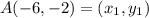 A(-6, -2) = (x_1, y_1)