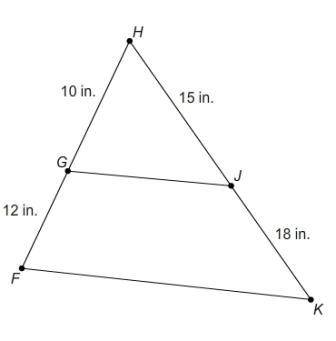 Is △FHK similar to △GHJ? If so, which postulate or theorem proves these two triangles are similar? △
