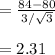 =\frac{84-80}{3/\sqrt{3}}\\\\=2.31