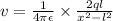 v=\frac{1}{4\pi \epsilon } \times\frac{2ql}{x^2-l^2}
