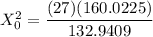 X_0^2 = \dfrac{(27)(160.0225)}{132.9409}