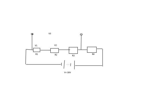 Design a voltage divider to provide the following approximate voltages with respect to ground using