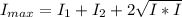 I_{max} = I_{1}  + I_{2}  + 2\sqrt{I*I}