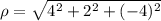 \rho = \sqrt{4^{2}+2^{2}+(-4)^{2}}