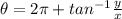\theta = 2\pi + tan^{-1}\frac{y}{x}