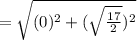 =\sqrt{(0)^2+(\sqrt{\frac{17}{2}})^2}