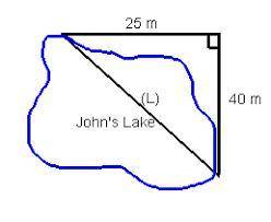 At summer camp, the swimming course runs the length (L) of a small lake. To determine the length of