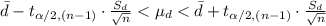 \bar d-t_{\alpha/2, (n-1)}\cdot\frac{S_{d}}{\sqrt{n}}