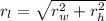 r_{l} =\sqrt{r_{w}^{2}+r_{h}^{2}}