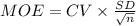 MOE=CV\times\frac{SD}{\sqrt{n}}