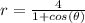 r =  \frac{4 }{ 1 + cos (\theta )}