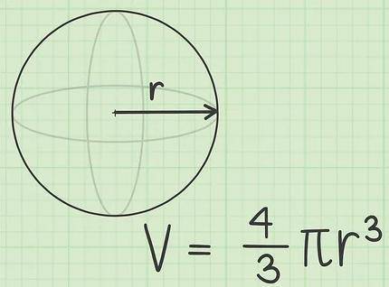 Determine the volume of a sphere with a great circle of radius 12 cm. Question 20 options: A) 3,216.