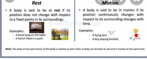 Differentiate between rest and motion.