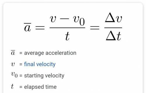What is the formula to calculate acceleration