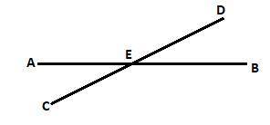 Line AB and line CD intersect at point E, with point E between A and B and between C and D. Which ra